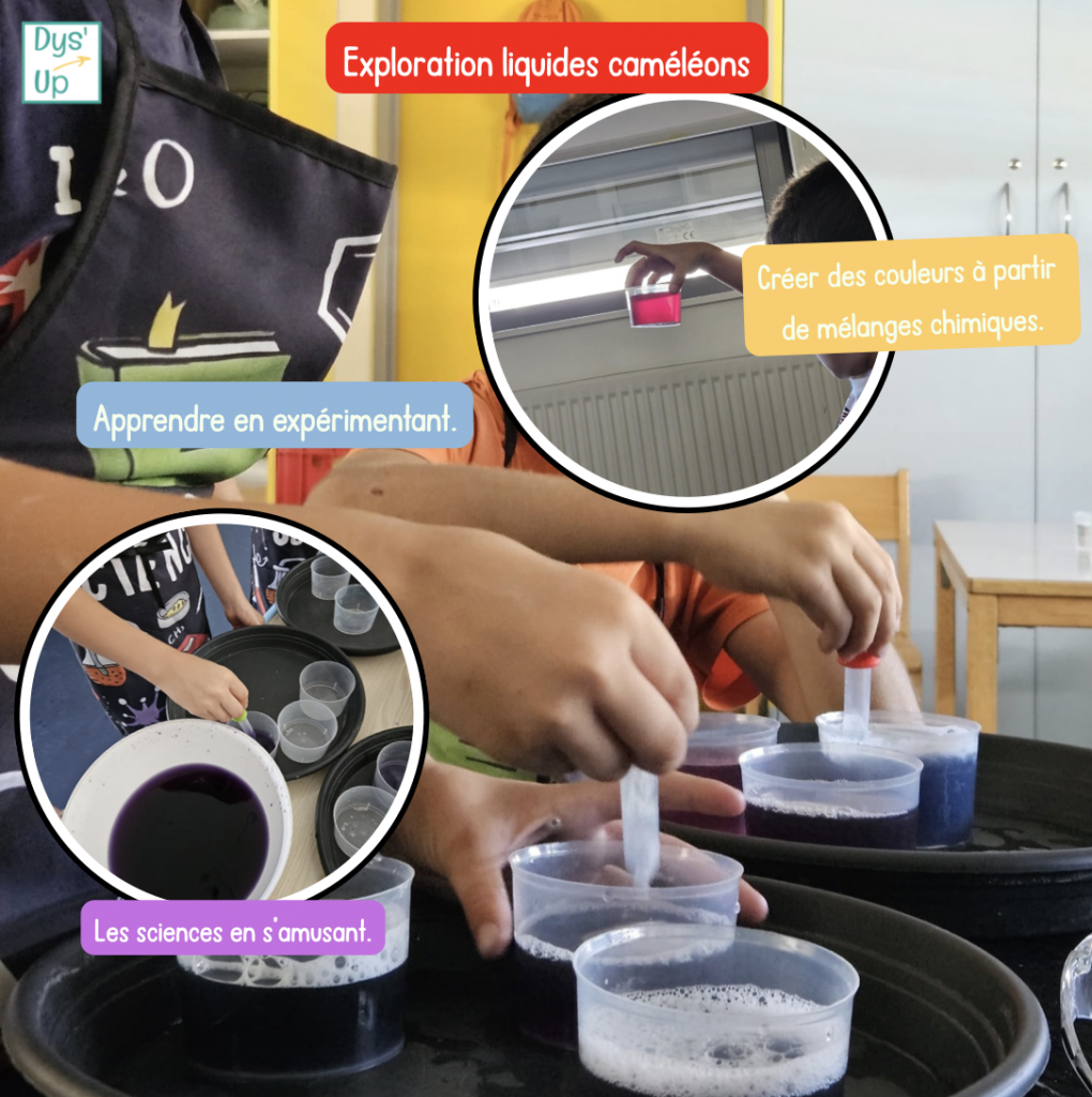 Expérience scientifique réalisée par des enfants lors d’une Journée d’Exploration Dys’UP