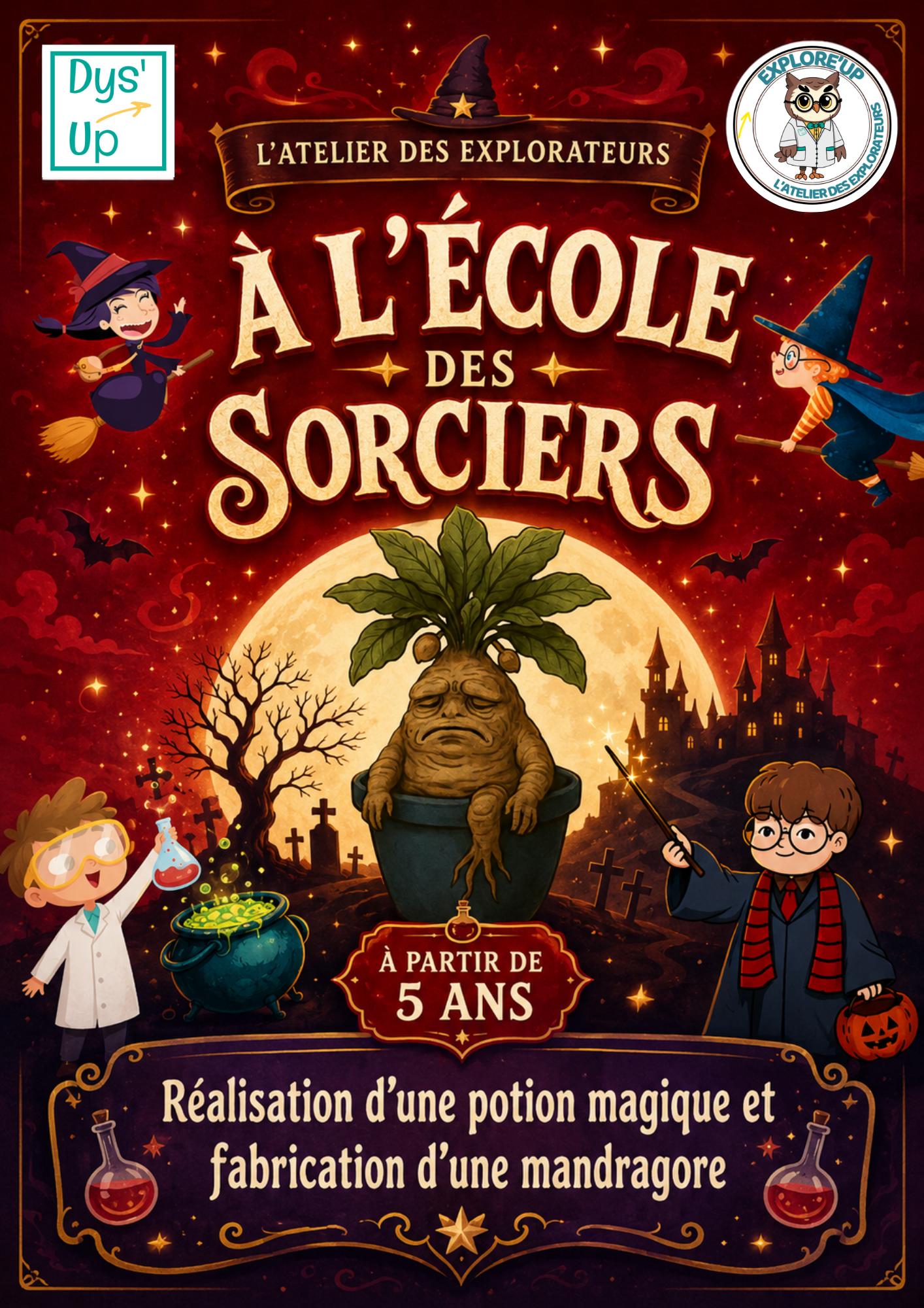 Thème anniversaire À l’école des sorciers, dès 5 ans