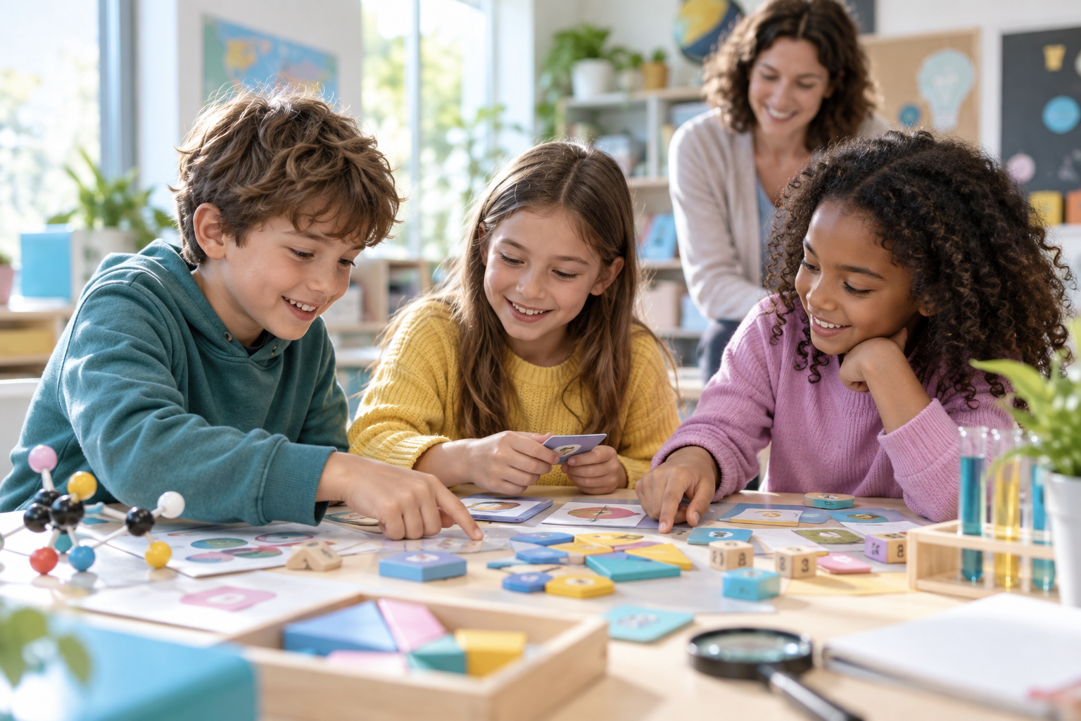 Enfants apprenant en jouant pendant un atelier Dys’UP