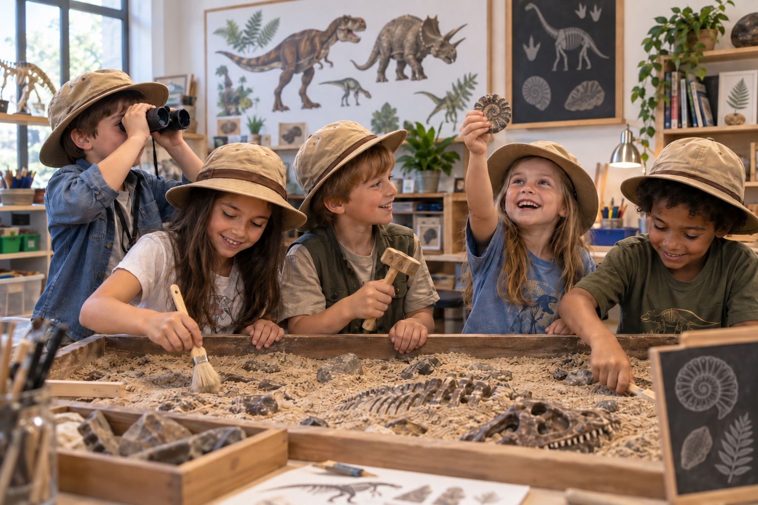 Enfants participant à un atelier scientifique pendant les vacances Dys’UP