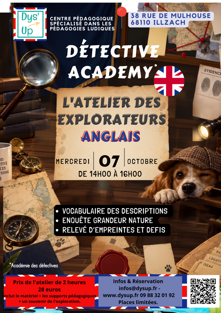 Detective Academy — 7 octobre 2026 · 14 h–16 h · Dys’UP Illzach