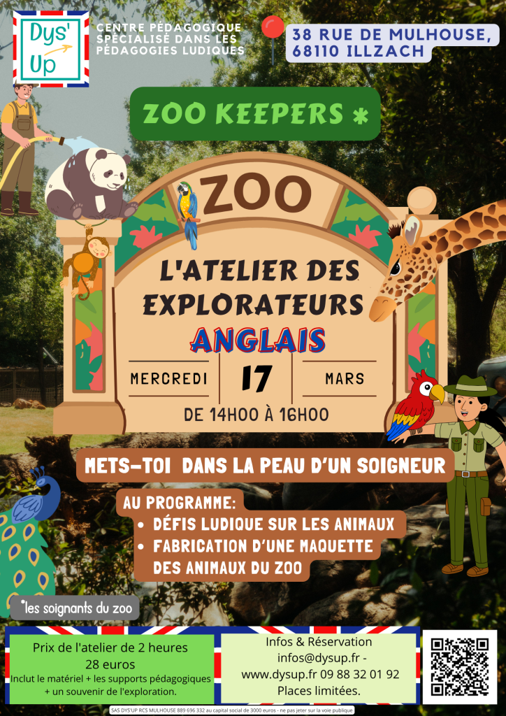 Zoo Keepers — 17 mars 2027 · 14 h–16 h · Dys’UP Illzach