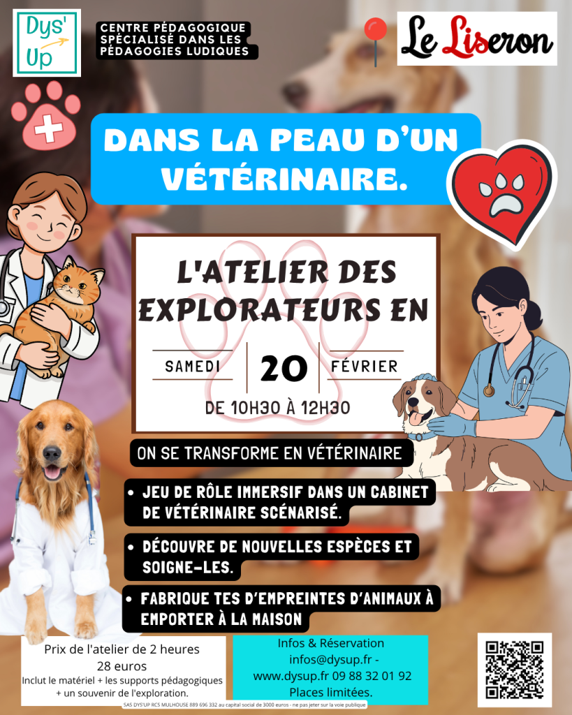 Dans la peau d’un vétérinaire — 20 février 2027 · 10 h 30–12 h 30 · Le Liseron, Mulhouse